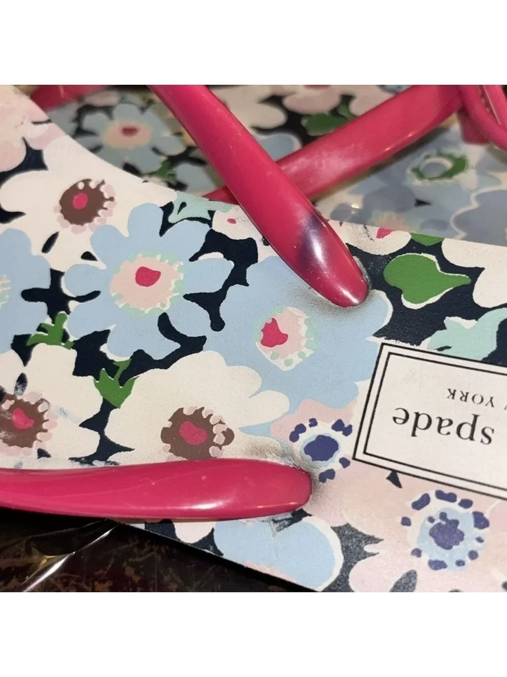 Kate Spade Nova Floral Print With Bow Flip Flop Sandals